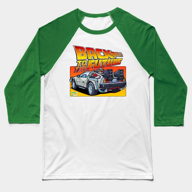 Back to the Future - DMC DeLorean Baseball T-Shirt by adriennfarkas